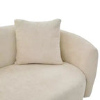 Christopher Knight Home Jennie 81'' Modern Boucle Upholstered 3-Seater Sofa with Wooden Base and Pillows