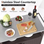 Chariot de desserte pour barbecue Costway avec table de préparation mobile et étagères de rangement