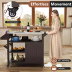 Chariot de desserte pour barbecue Costway avec table de préparation mobile et étagères de rangement