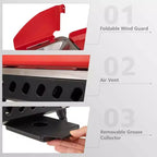 Réchaud de camping portable 2-en-1 Costway à 2 brûleurs avec pieds amovibles Rouge
