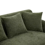 Canapé rembourré de 81,5 po, canapé 3 places en chenille avec oreillers et pieds en bois d'hévéa pour salon, vert - ModernLuxe