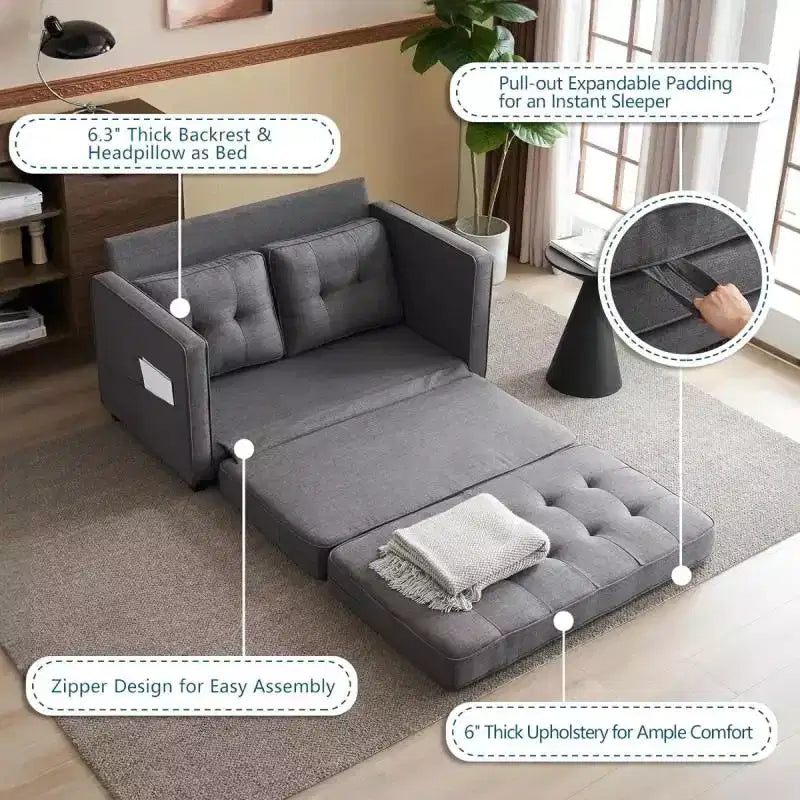 Karl Home |53.5 inch Upholstered Sleeper Sofa