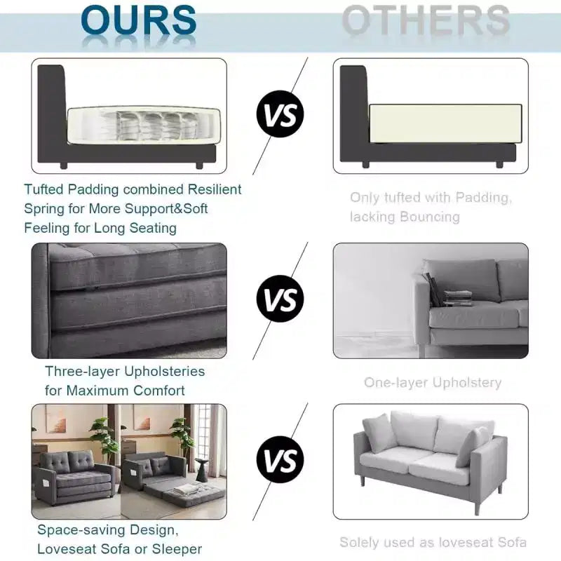 Karl Home |53.5 inch Upholstered Sleeper Sofa