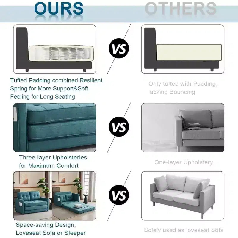 Karl Home |53.5 inch Upholstered Sleeper Sofa