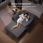 Dyonery 51 3-in-1 Pull-Out Sleeper Sofa Bed, Convertible Loveseat with Reclining Adjustable Backrest, Chenille Upholstered Couch, Side Pocket