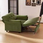Dyonery 51 3-in-1 Pull-Out Sleeper Sofa Bed, Convertible Loveseat with Reclining Adjustable Backrest, Chenille Upholstered Couch, Side Pocket