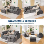 Canapé modulaire sectionnel, canapés en éponge de 110 po avec siège profond, canapés sectionnels pour salon et chambre à coucher, aucun assemblage requis