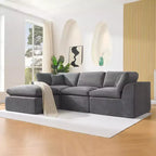 Canapé modulaire sectionnel, canapés en éponge de 110 po avec siège profond, canapés sectionnels pour salon et chambre à coucher, aucun assemblage requis