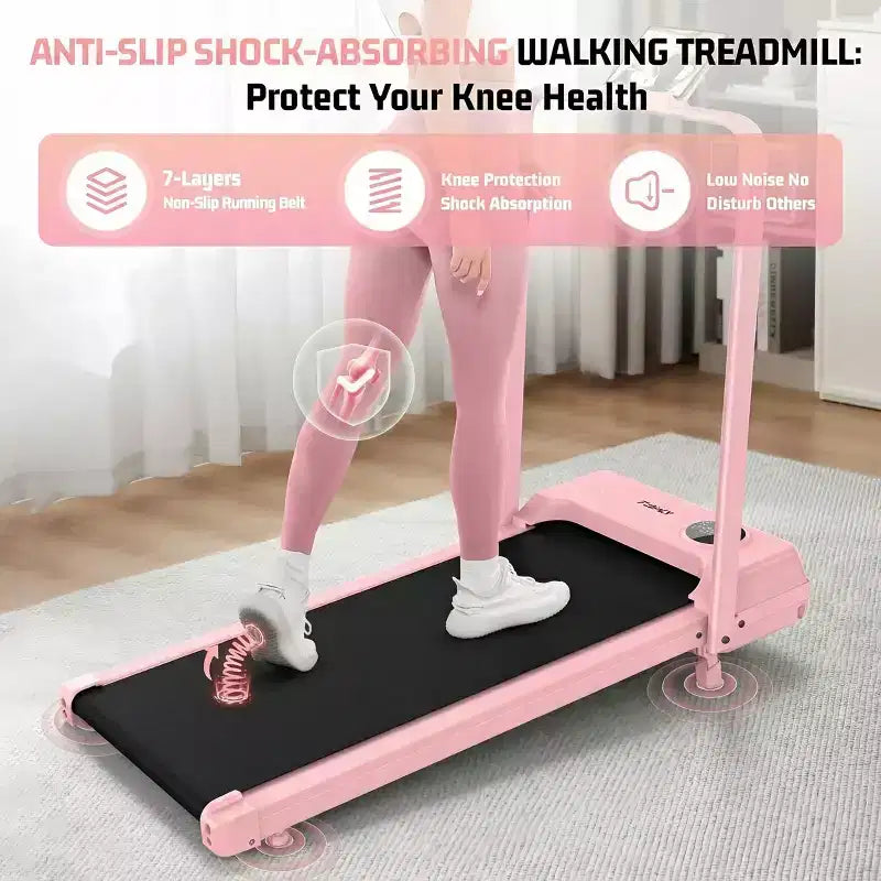 HOMDOX Upgrade Walking Pad Folding Treadmill w/12%|Handle Bar|3.5HP|Shock Absorptio Under Desk Compact for Home/Office/Gym & 400+lb Capacity