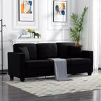 Canapé MAYEERTY 86.6 moderne en tissu Teddy - Assise extra large et profonde, housses amovibles et lavables, 2 coussins, 3 coloris