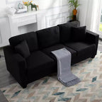 Canapé MAYEERTY 86.6 moderne en tissu Teddy - Assise extra large et profonde, housses amovibles et lavables, 2 coussins, 3 coloris
