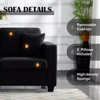 Canapé MAYEERTY 86.6 moderne en tissu Teddy - Assise extra large et profonde, housses amovibles et lavables, 2 coussins, 3 coloris