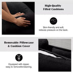 Canapé MAYEERTY 86.6 moderne en tissu Teddy - Assise extra large et profonde, housses amovibles et lavables, 2 coussins, 3 coloris