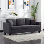 Canapé MAYEERTY 86.6 moderne en tissu Teddy - Assise extra large et profonde, housses amovibles et lavables, 2 coussins, 3 coloris