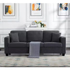 Canapé MAYEERTY 86.6 moderne en tissu Teddy - Assise extra large et profonde, housses amovibles et lavables, 2 coussins, 3 coloris