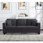 Canapé MAYEERTY 86.6 moderne en tissu Teddy - Assise extra large et profonde, housses amovibles et lavables, 2 coussins, 3 coloris