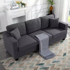 Canapé MAYEERTY 86.6 moderne en tissu Teddy - Assise extra large et profonde, housses amovibles et lavables, 2 coussins, 3 coloris