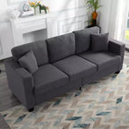 Canapé MAYEERTY 86.6 moderne en tissu Teddy - Assise extra large et profonde, housses amovibles et lavables, 2 coussins, 3 coloris