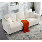 Canapé MAYEERTY 86.6 moderne en tissu Teddy - Assise extra large et profonde, housses amovibles et lavables, 2 coussins, 3 coloris