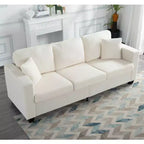 Canapé MAYEERTY 86.6 moderne en tissu Teddy - Assise extra large et profonde, housses amovibles et lavables, 2 coussins, 3 coloris