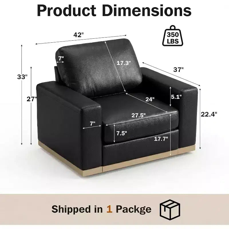 Dyonery Fixed sofa with wooden strips, cotton fabric, light beige color, single person seat, 44 inches