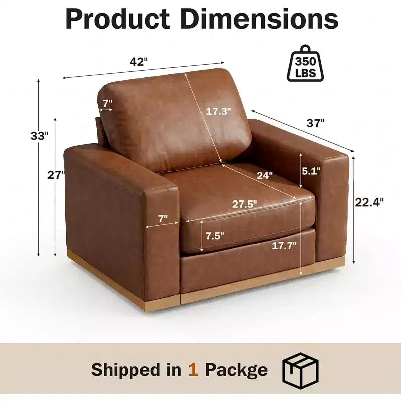 Dyonery Fixed sofa with wooden strips, cotton fabric, light beige color, single person seat, 44 inches