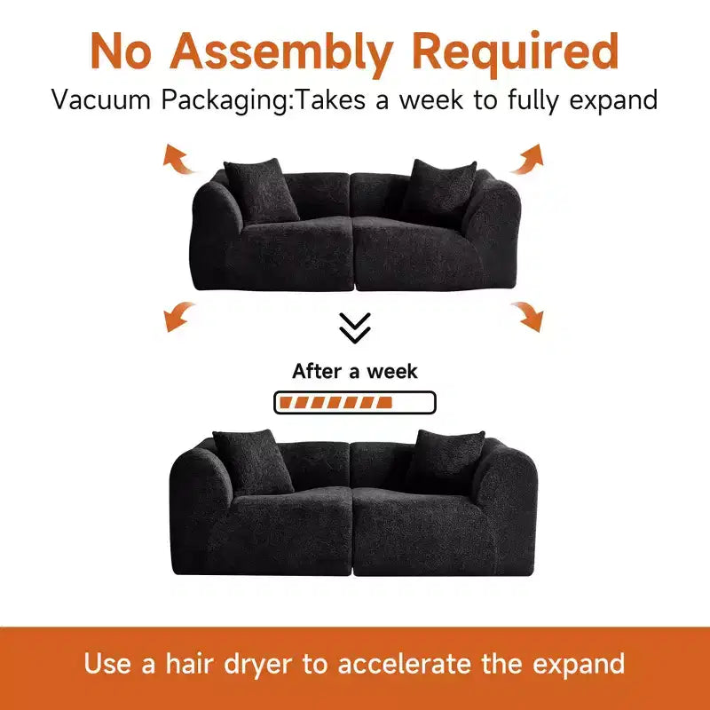 MAYEERTY 70 In 2 SeaterModern Velvet Loveseat Sofa with Throw Pillows Compact Space-Saving Couch