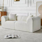 MAYEERTY 70 In 2 SeaterModern Velvet Loveseat Sofa with Throw Pillows Compact Space-Saving Couch