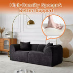 MAYEERTY 70 In 2 SeaterModern Velvet Loveseat Sofa with Throw Pillows Compact Space-Saving Couch