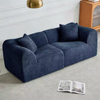 MAYEERTY 70 In 2 SeaterModern Velvet Loveseat Sofa with Throw Pillows Compact Space-Saving Couch