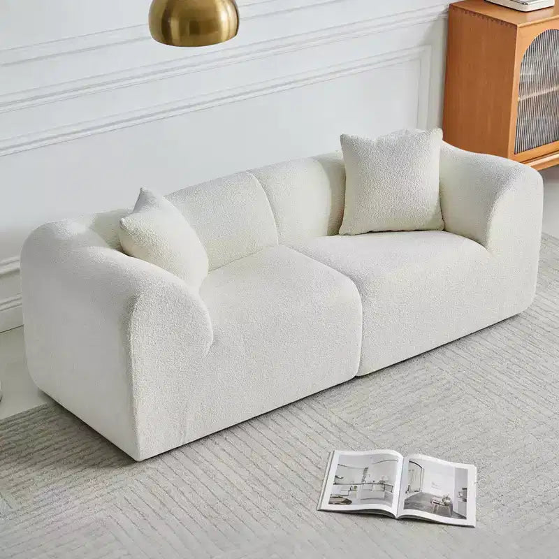 MAYEERTY 70 In 2 SeaterModern Velvet Loveseat Sofa with Throw Pillows Compact Space-Saving Couch