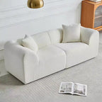 MAYEERTY 70 In 2 SeaterModern Velvet Loveseat Sofa with Throw Pillows Compact Space-Saving Couch