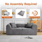 MAYEERTY 70 In 2 SeaterModern Velvet Loveseat Sofa with Throw Pillows Compact Space-Saving Couch
