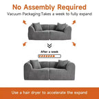 MAYEERTY 70 In 2 SeaterModern Velvet Loveseat Sofa with Throw Pillows Compact Space-Saving Couch