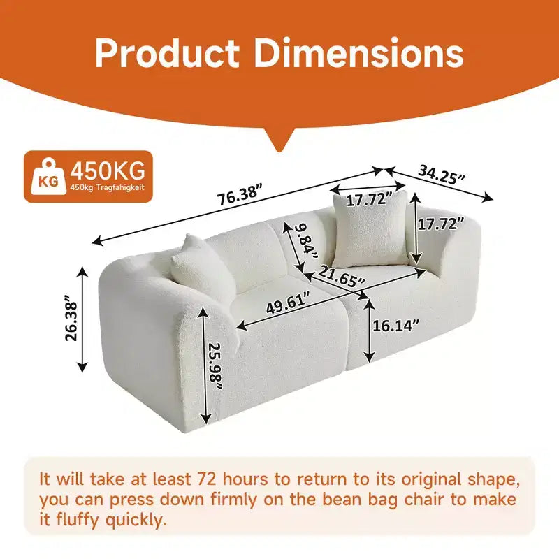 MAYEERTY 70 In 2 SeaterModern Velvet Loveseat Sofa with Throw Pillows Compact Space-Saving Couch