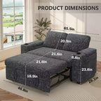 Dyonery 3 in 1 Sofa Bed,65.5 Inch Convertible Pull Out Couch,Loveseat Sleeper Sofa with Cup Holders/USB,Comfy Sofa Couches for Living Room,Bedroom