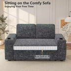 Dyonery 3 in 1 Sofa Bed,65.5 Inch Convertible Pull Out Couch,Loveseat Sleeper Sofa with Cup Holders/USB,Comfy Sofa Couches for Living Room,Bedroom