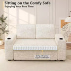 Dyonery 3 in 1 Sofa Bed,65.5 Inch Convertible Pull Out Couch,Loveseat Sleeper Sofa with Cup Holders/USB,Comfy Sofa Couches for Living Room,Bedroom