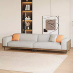 Luck Live Canapé de style moderne du milieu du siècle 283.99cm Canapé en coton adapté au salon, avec 3 oreillers/Gris et housse amovible