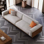 Luck Live Canapé de style moderne du milieu du siècle 283.99cm Canapé en coton adapté au salon, avec 3 oreillers/Gris et housse amovible