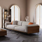 Luck Live Canapé de style moderne du milieu du siècle 283.99cm Canapé en coton adapté au salon, avec 3 oreillers/Gris et housse amovible
