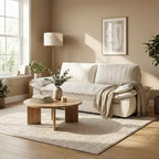 FurnitureR Velvet Convertible Sofa Bed, 3-Seater Pull-Out Sleeper Couch, 3-in-1 Foldable Sofa for Living Room Apartment, Beige