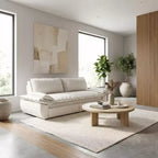 Canapé-lit convertible en velours FurnitureR, canapé-lit escamotable 3 places, canapé pliable 3 en 1 pour salon et appartement, beige