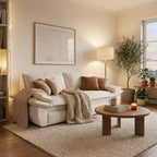 Canapé-lit convertible en velours FurnitureR, canapé-lit escamotable 3 places, canapé pliable 3 en 1 pour salon et appartement, beige