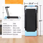 NAYSAYE Foldable Home Treadmill, Multifunctional Exercise Equipment for Walking and Running Fitness, Blue, 49.2*23.6*42.9