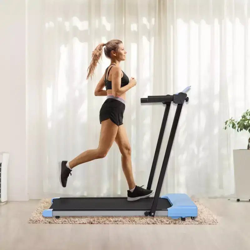 NAYSAYE Foldable Home Treadmill, Multifunctional Exercise Equipment for Walking and Running Fitness, Blue, 49.2*23.6*42.9