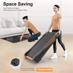 NAYSAYE Under Desk Walking Pad with 8% Incline, Compact Home Exercise Treadmill for Small Spaces, Black, 37.8*22*6.7