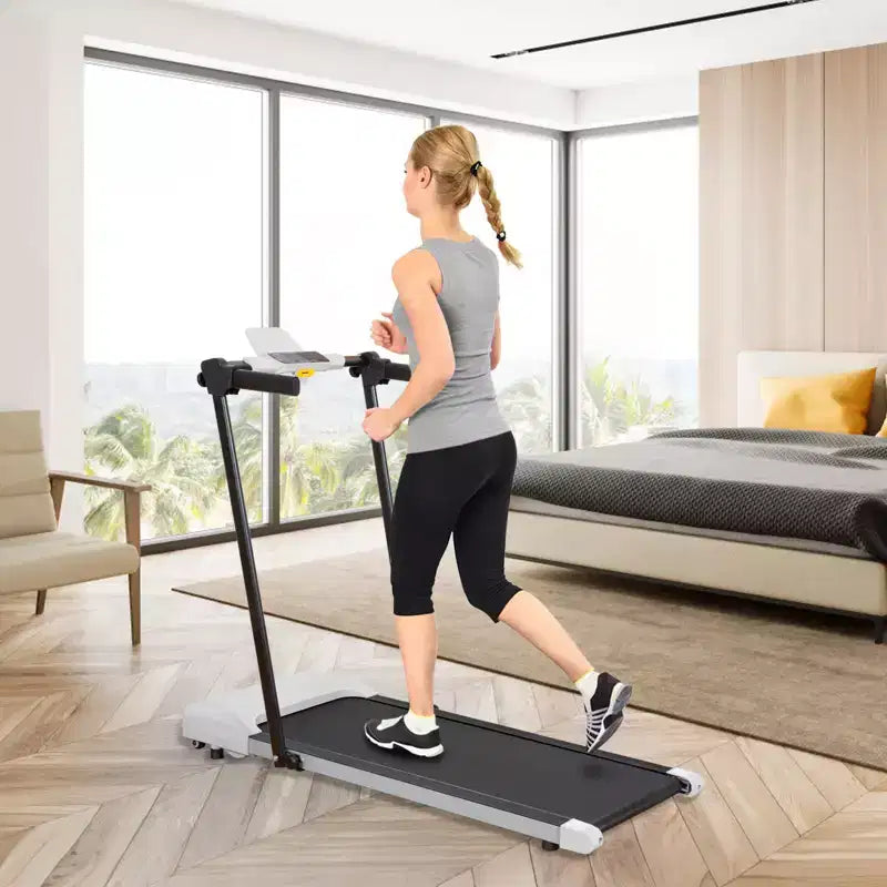 NAYSAYE Foldable Home Treadmill, Multifunctional Exercise Equipment for Walking and Running Fitness, Gray, 49.2*23.6*42.9