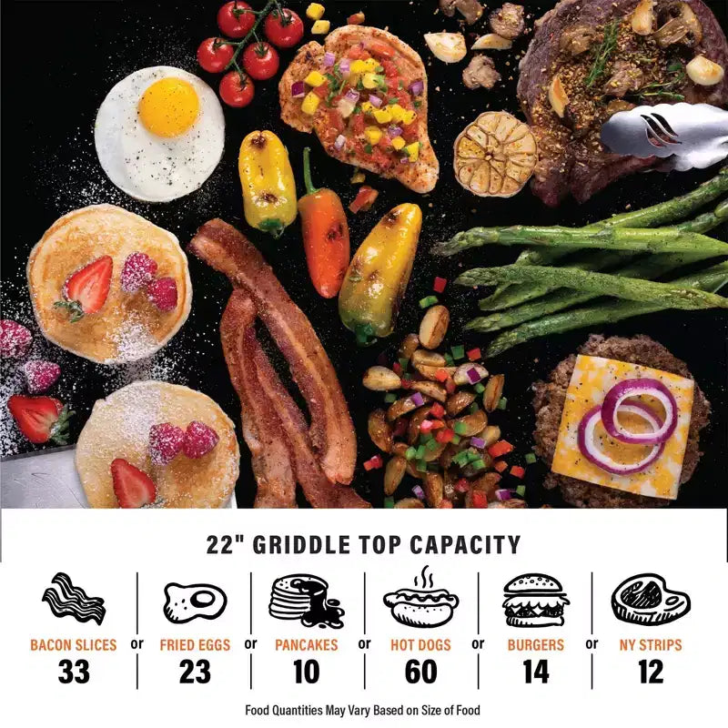 Plaque de cuisson de table Blackstone OTG 22, grill portable avec couvercle intégré
