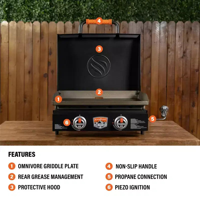 Plaque de cuisson de table Blackstone OTG 22, grill portable avec couvercle intégré